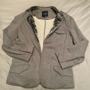 Gryphon french terry blazer with studded lapels